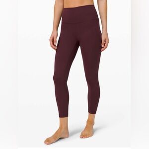 Lululemon Wunder Under HR Tight 25". Full-On Luxtreme. Cassis. Size 8. W5BPAS.